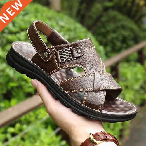 Men's Sandals Hot in Summer 2022 Waterproof Antiskid Leather