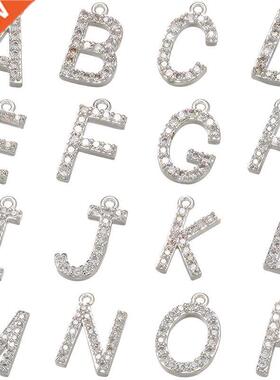 ZHOU 7x8mm 26 slver color crystal letter pendant for women