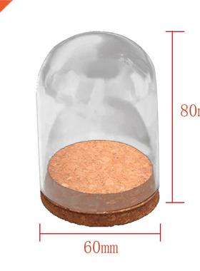*Mini Clear Glass Display Stand Handcraft Hemisphere Cover W