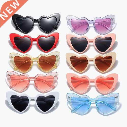 Fashion Heart Women Sunglasses Personality Big Frame Glitter
