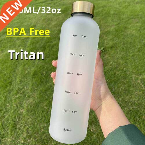1L Water Bottles With Time Marker 2 OZ Motivational Reusabl