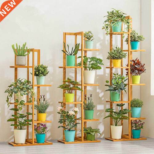 Bamboo 5 / 6 /7 Tier Plant Stand Rack Multiple Flower Pot Ho