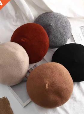Women's Wool Berets Spring Winter Hat Multicolor Warm Painte