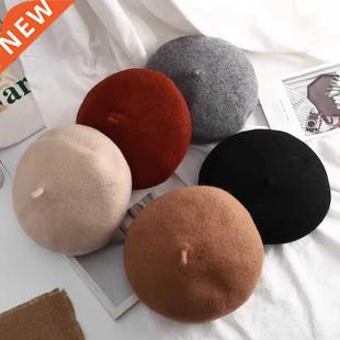 Women's Wool Berets Spring Winter Hat Multicolor Warm Painte