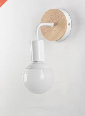 Wood Wrought Iron Wall Lamp Modern Minimalist Wall Lights Fi