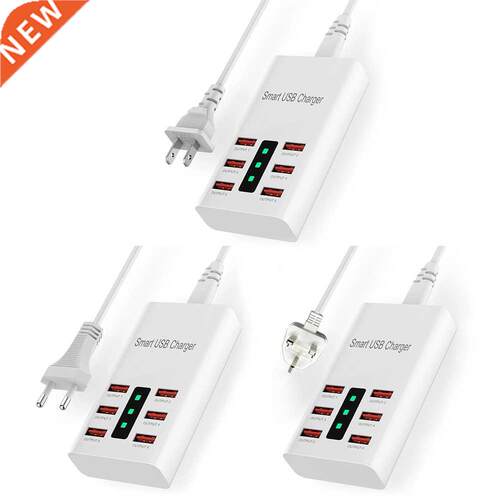 6a 30w 6-Port Usb Charger Hub Splitter Multifunctional Adapt