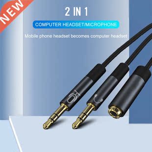 3.5mm Jack Microphone Audio Splitter Cable Female To 2 Male