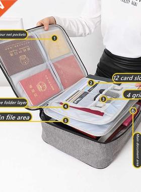 Square Multi-Layer Document Storage Bag Certificate File Pas