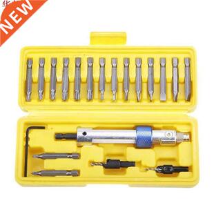 20pcs HSS Countersink Drill Bit Driver Swivel Head Quick-Cha