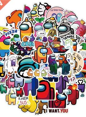 50pcs/Set Hot Sale Game Among Us Graffiti Stickers For Note