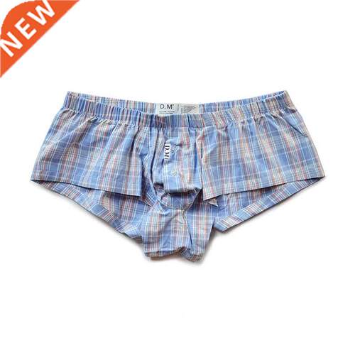 Underwear Men Boxertshorts Home Short Plaid Cueca Masculina