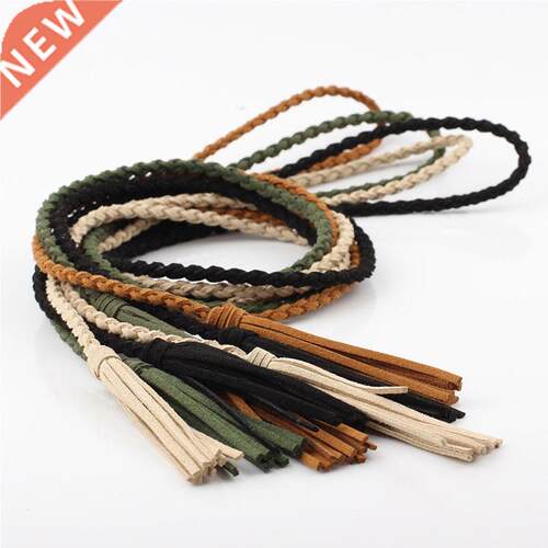 2020 Women Woven Tassel Belt Braided waistband Boho Girls Th