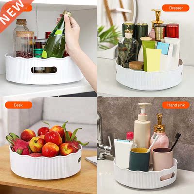 Kitchen Durable Rotating Round Spice Storage Rack Tray Turnt