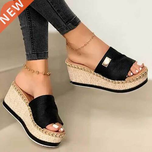 Summer Women Wedge Sandals Platform Flip Flops Soft Comforta
