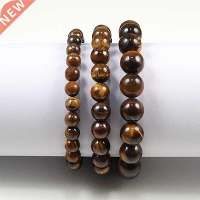 Natural Stone 6/8/10mm Beads Tiger Eye Bracelet Classic Men