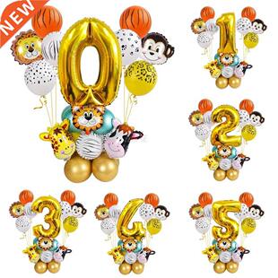 27pcs Jungle Animal Balloons Set Happy Birthday