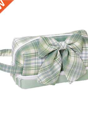 Handheld Cartoon Bow Pencil Pouch 2-Layer eup Pouch Canva