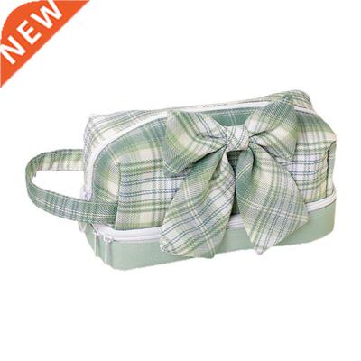 Handheld Cartoon Bow Pencil Pouch 2-Layer eup Pouch Canva