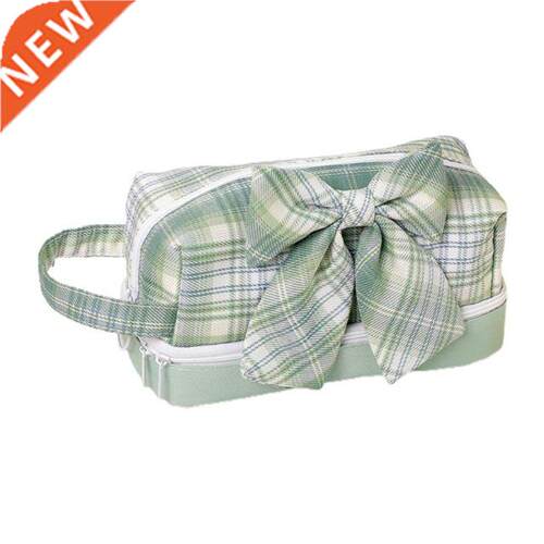 Handheld Cartoon Bow Pencil Pouch 2-Layer eup Pouch Canva