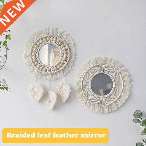 Boho Macrame Wall Hanging Mirror Handmade Woven Tapestry