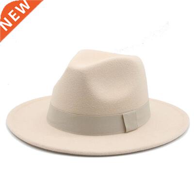 Women Hats Winter Fedora Hats Ribbon Band Belt Felt Panama C