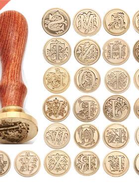 Retro Wood Stamp Classic 26 Letter A-z Alphabet Initial Seal