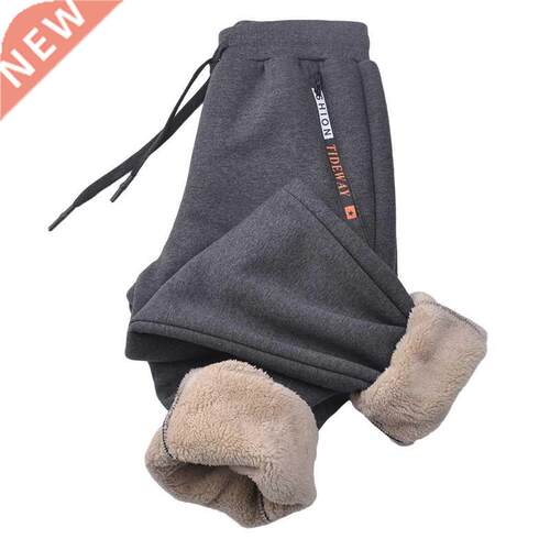 Winter Thick Warm Fleece Sweatpants Men Joggers Sportswear C