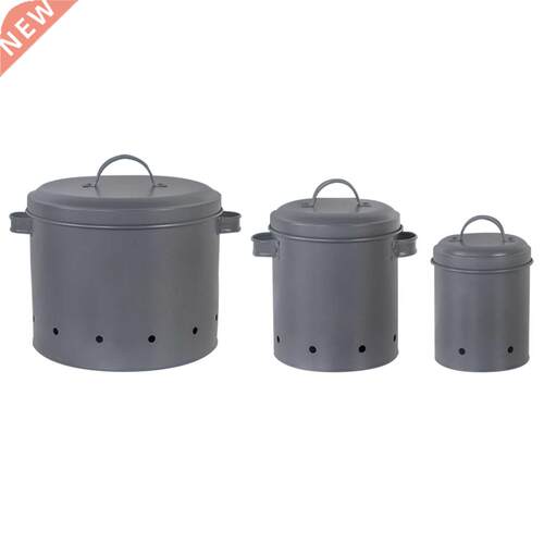 3pcs Container Potato Onion Galvanized Iron Storage