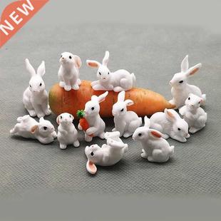 1 Pcs 12 Style Cute Rabbit Easter Decoration Miniature Hare