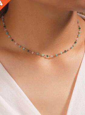 Colorful Bead Necklace for Women Neck Chains Boho Choker Nec