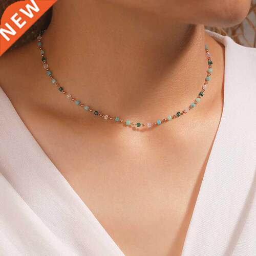 Colorful Bead Necklace for Women Neck Chains Boho Choker Nec