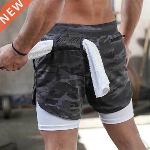 2022 NEW Jogging Shorts Men 2 In camouflage Quick Dry fashi