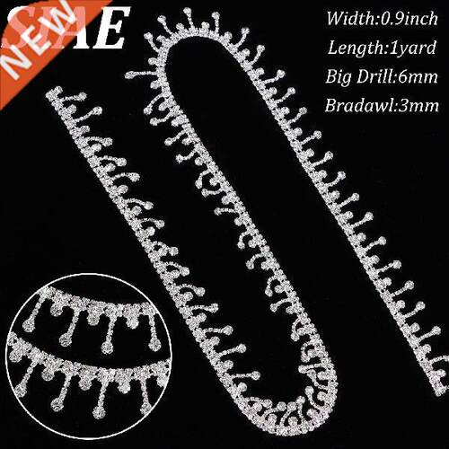 Shiny Diamond-set Sewing Crystal Rhinestone Chain Silver