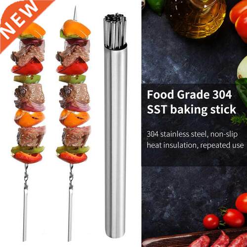 Stainless Steel Barbecue Skewer Storage Tube Reusable BBQ Sk