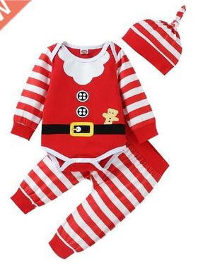 Christmas Costume Suit Kids Clothes Girls Boys Xmas Santa