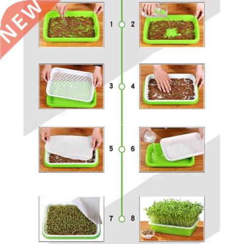 Seed Sprouter Tray BPA Free PP Soil-Free Wheatgrass Grower L
