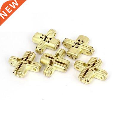 Sliding Door Furniture Cross Hinge Gold-Colored 5pcs