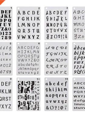 12 Pcs Letters Number Alphabet Stencils Template Plastic Pla