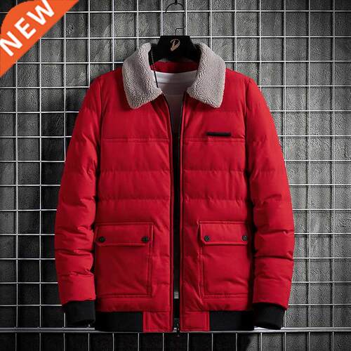 Men's Thick Parka Casual Classic Warm Winter Male Solid Colo