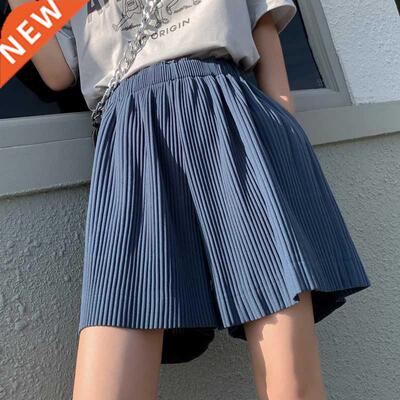 Womens Shorts Summer Solid Color Loose Short Pants High Wais
