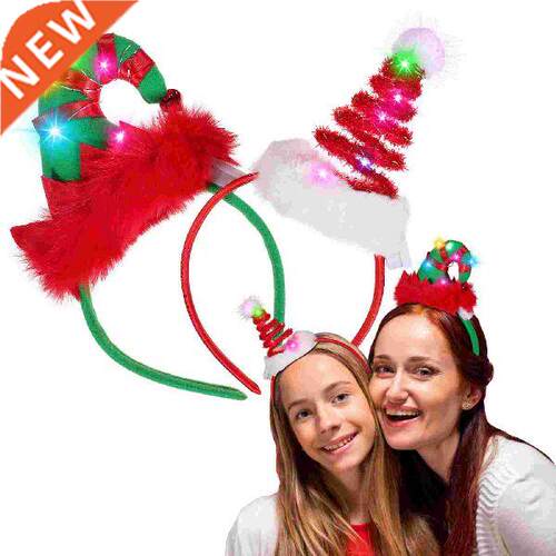 2pcs Decorative Exquisite LED Hair Hoops Xmas Hair Bands