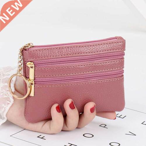 2022 Fashion Women Wallet Clutch Three Zip Female Short Smal