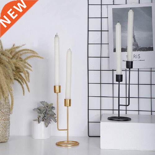 Metal Candle Holders Simple Golden Wedding Decoration Bar
