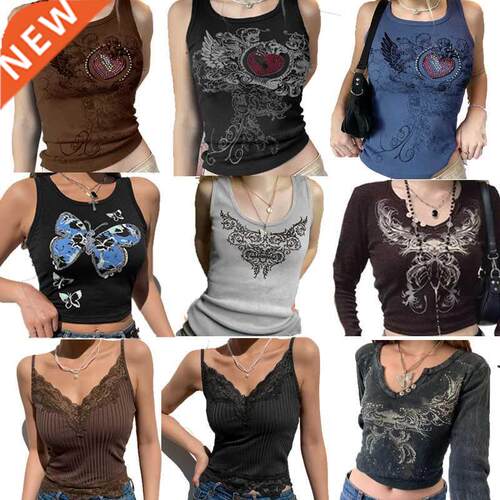 Christmas 2021 Vintage Clothes Y2k Corset Crop Top Women Cyb