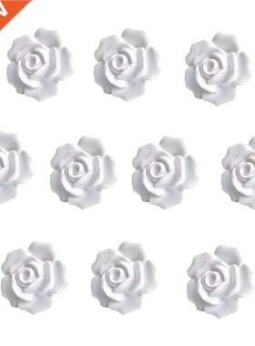 10Pcs Ceramic Vintage Floral Rose Flower Door Knobs Handle D