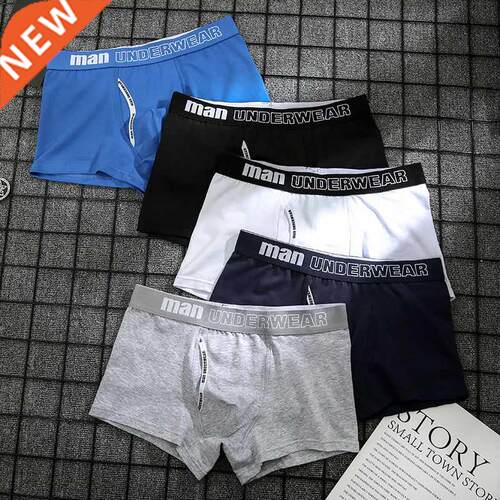 4pcs Boxer Mens Underwear Men Cotton Underpants Male Pure Me