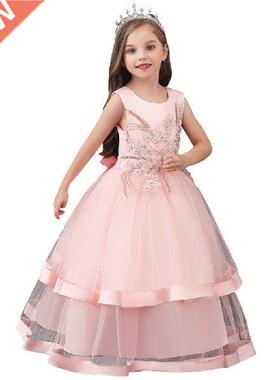 Floral Embroidery Dress Kids Clothes Girls Princess