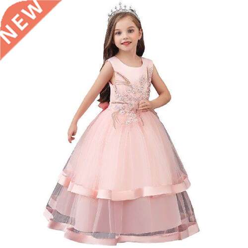 Floral Embroidery Dress Kids Clothes Girls Princess