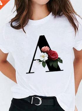 2021 New Women T-shirts 26 Letter Printed Vogue Harajuku Top