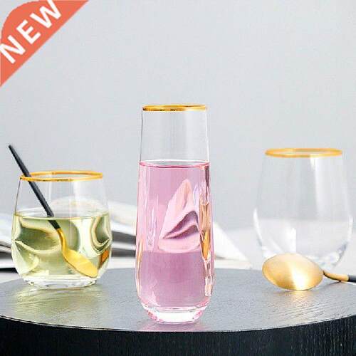 Creative Gold Foil Mouth 400Ml Red Wine Glass Egg Shape Bar
